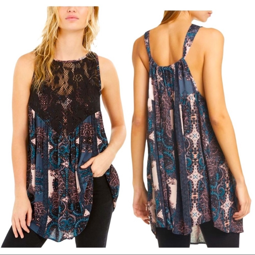 Free People Count Me In Trapeze Tunic Mini Dress